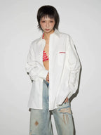 MICHINNYON Embroidered Alphabet Shirt Casual Jacket