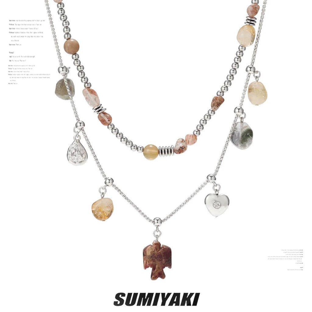 SUMIYAKI Natural Citrine Stone Necklace Bracelet