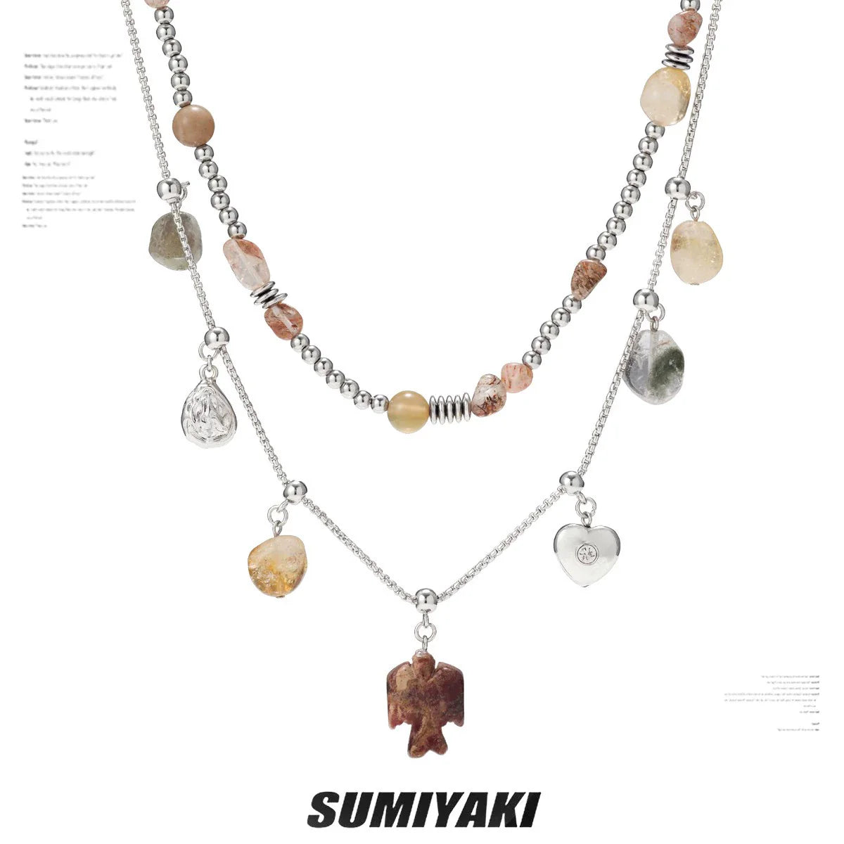 SUMIYAKI Natural Citrine Stone Necklace Bracelet