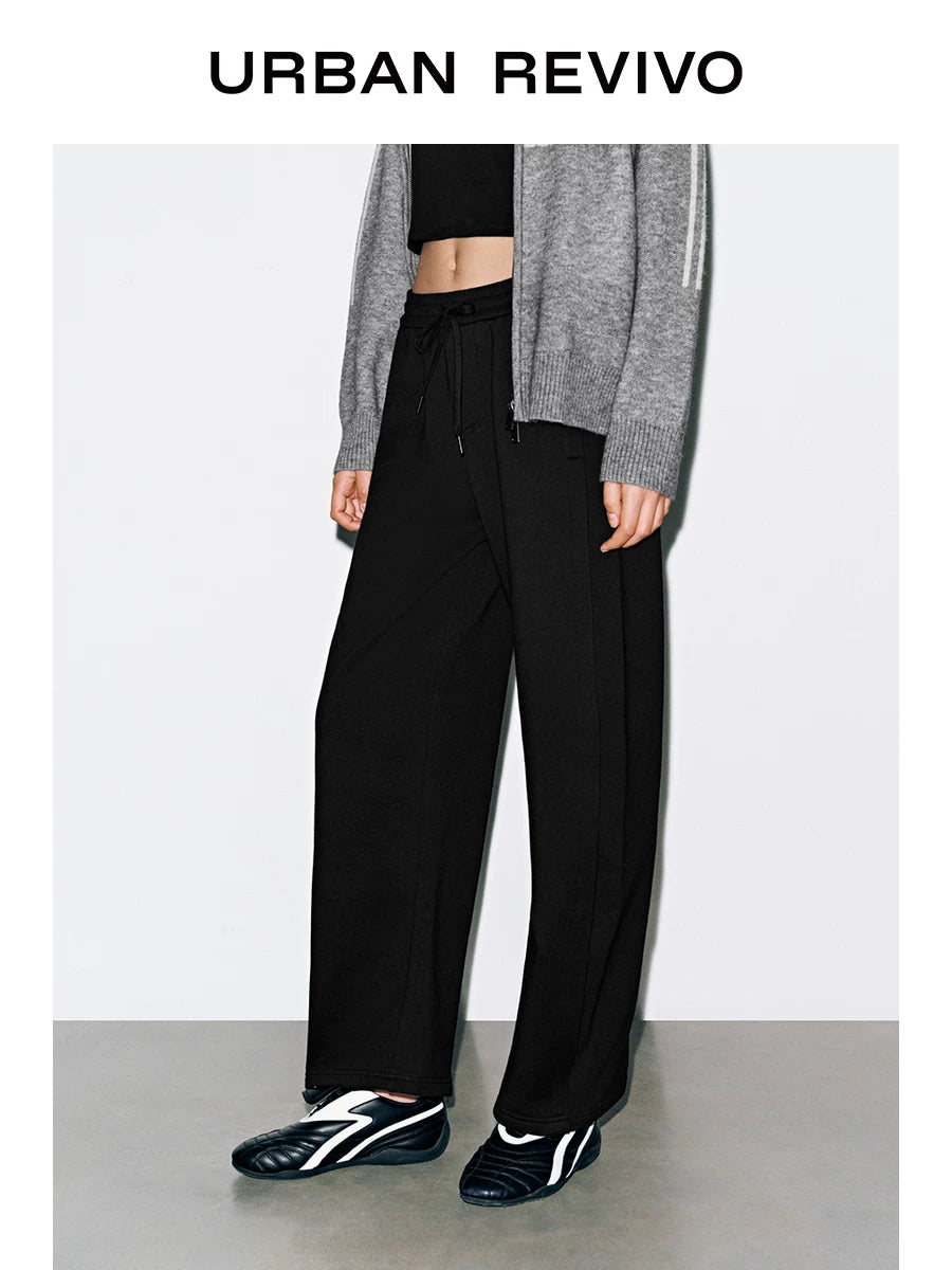 Urban Revivo High Waist Drawstring Scimitar Pants