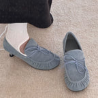 INTAO French Ballet Thick Heel Bow Shoes