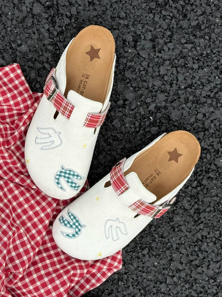 Cat & Sofa Pigeon Birkenstock Slip-On Mules