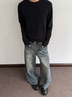 A PUEE Retro Cat Whisker Made Old Jeans