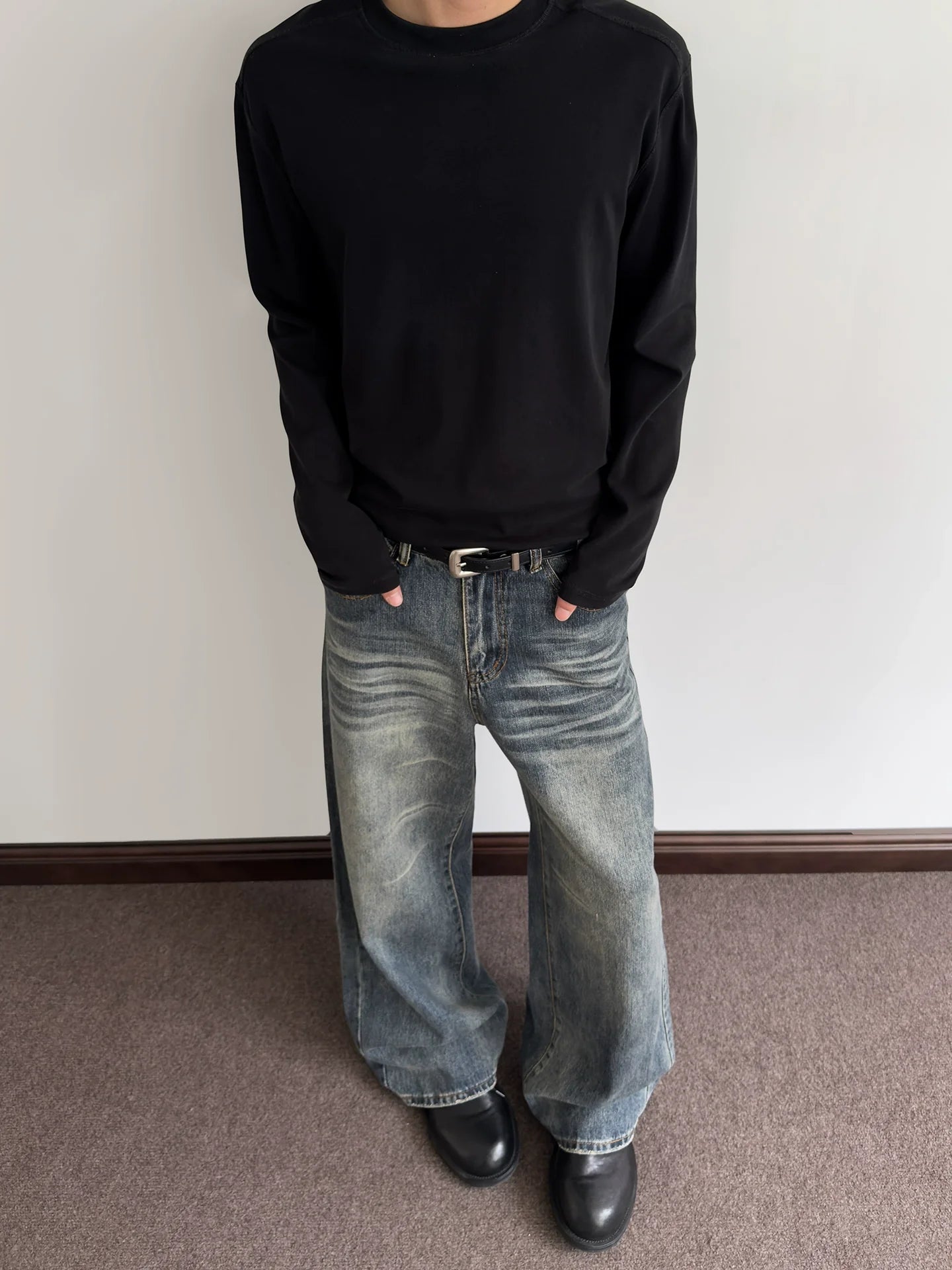 A PUEE Retro Cat Whisker Made Old Jeans