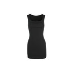 Jim Kennet Square Neck Sleeveless Slim Fit Elastic Hip Wrap Dress