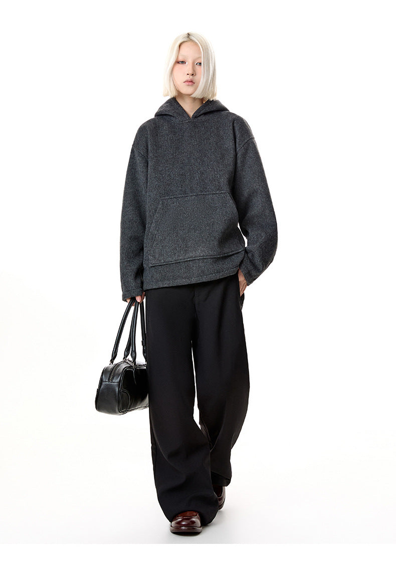 MADEEXTREME Double-sided woolen silhouette Hooded Jacket