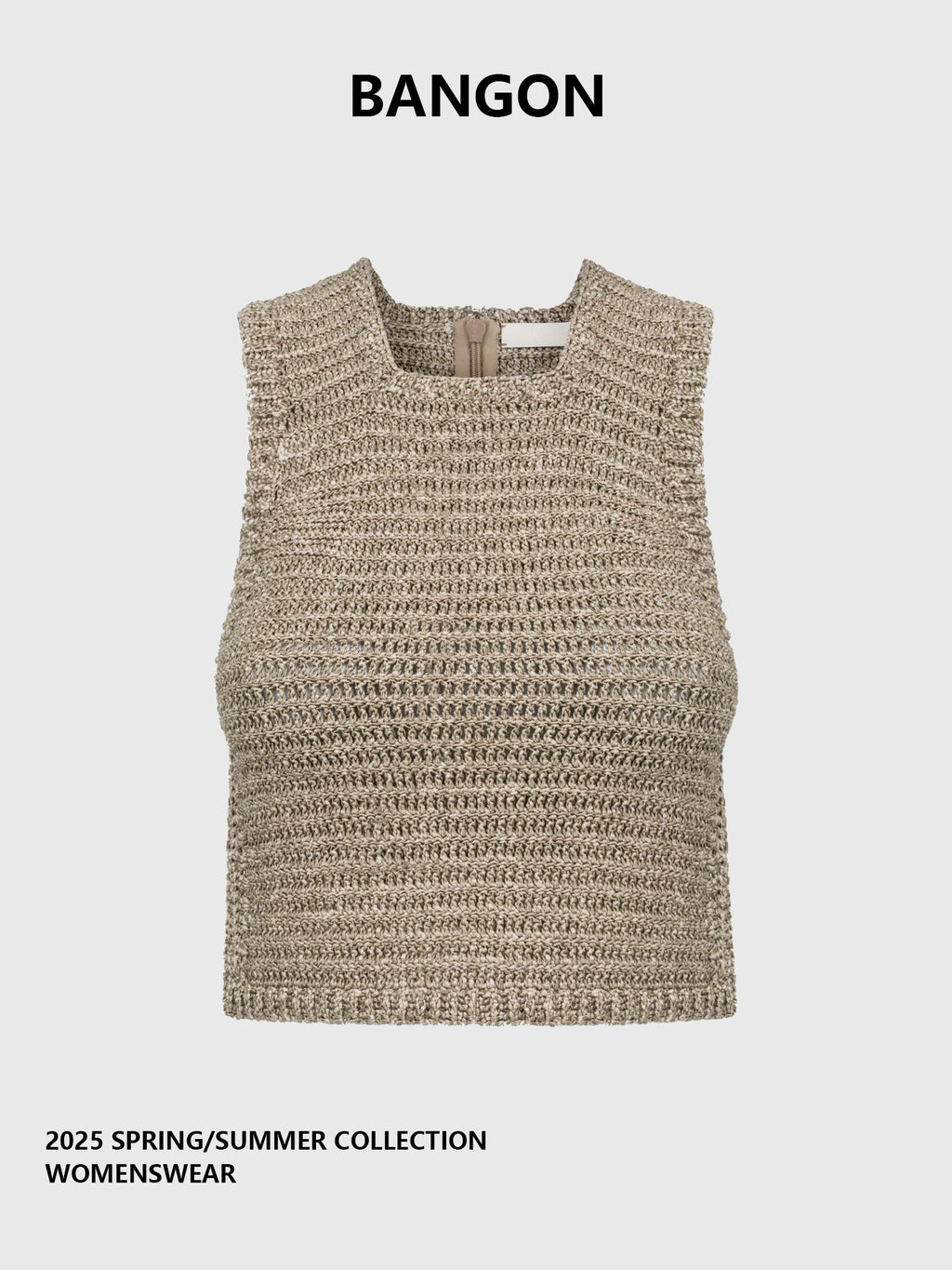 BANGON Knitted Vest High-Waist Sleeveless Two-Piece Set