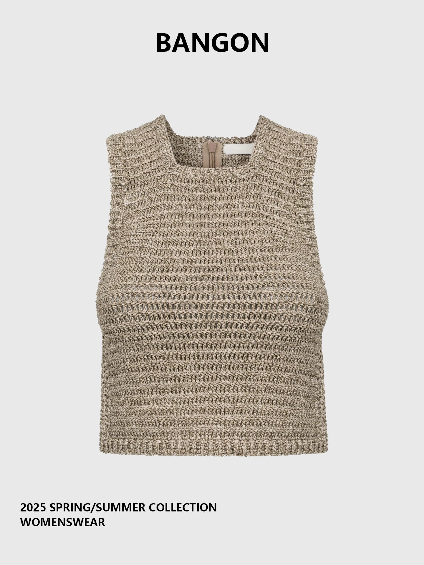 BANGON Knitted Vest High-Waist Sleeveless Two-Piece Set