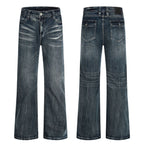 11KN Micro-pull Retro Cat Whisker Loose Jeans