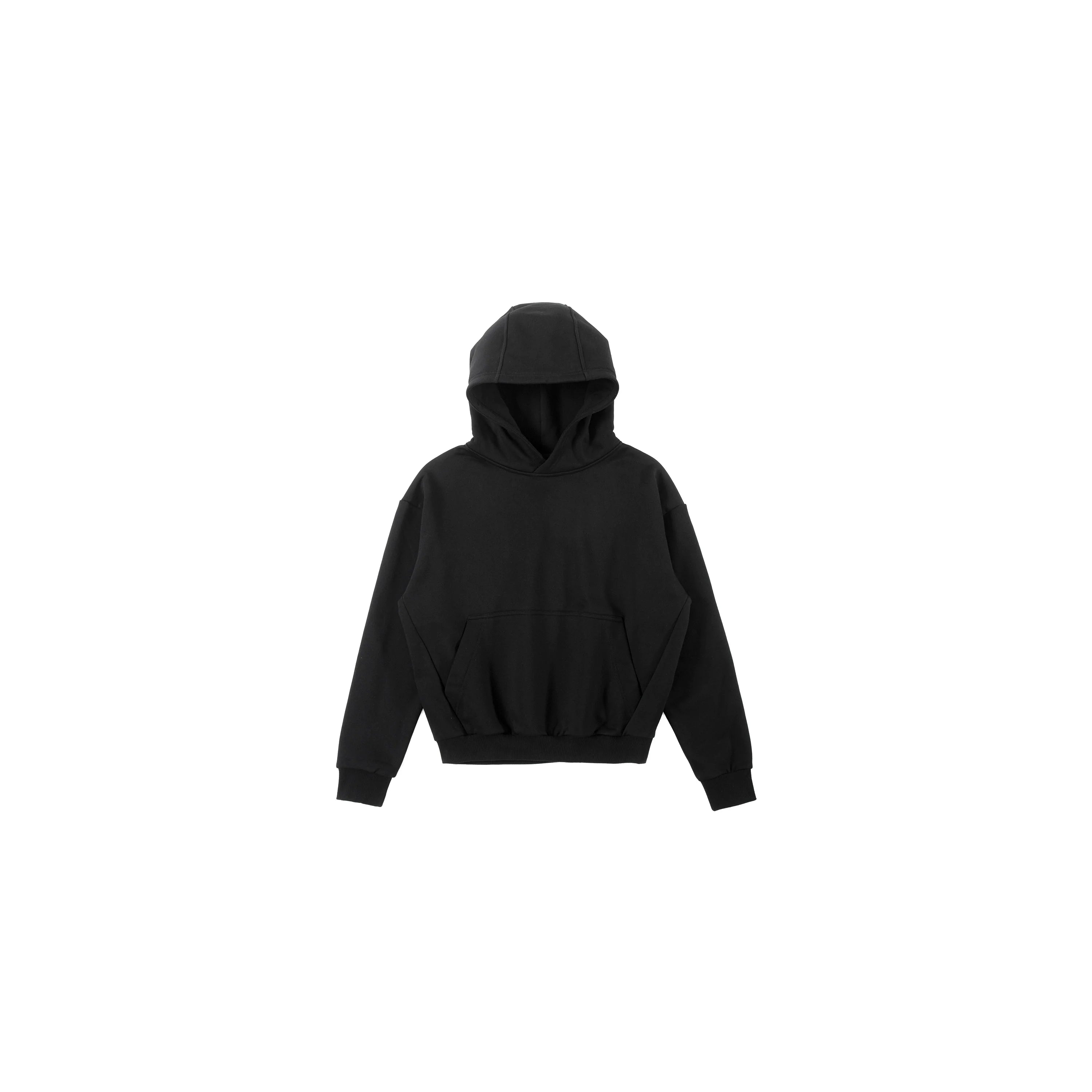 PLUS NO LOGO Short and Wide Stand-up Hooded Sweater
