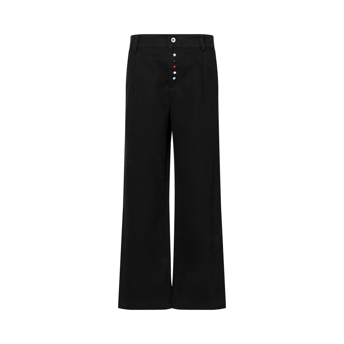 FUNKYFUN Hand-sewn Colorful Starfish Button-up Straight Casual Pants