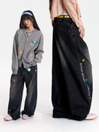 Mr. Jiangnan NewJNXS Park Elopement Wide Embroidered Scimitar Jeans