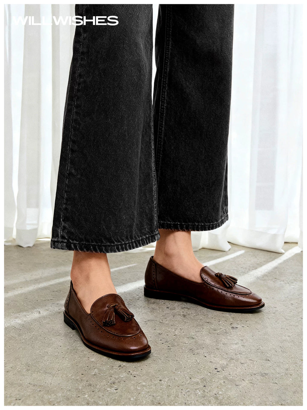 WILLWISHES Wang Ding Tassel Retro Loafers