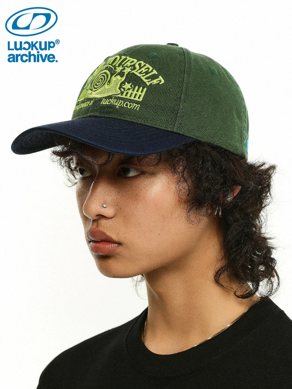 LUCKUP Snail Embroidery Color Matching Retro Baseball Cap