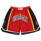 Battles Flame Embroidery Contrasting Basketball Shorts