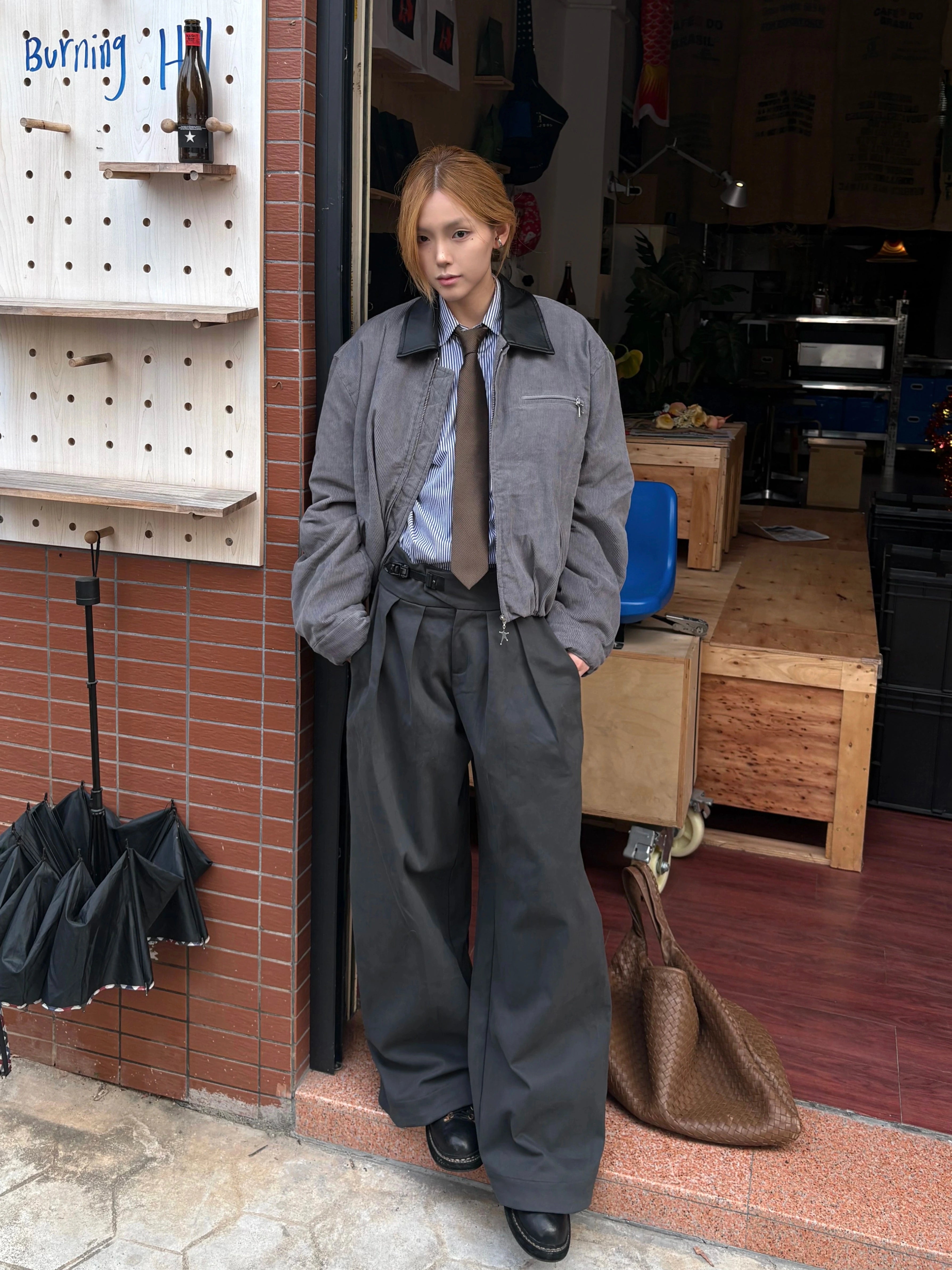 CENSMADE Corduroy Embroidered Work Jacket