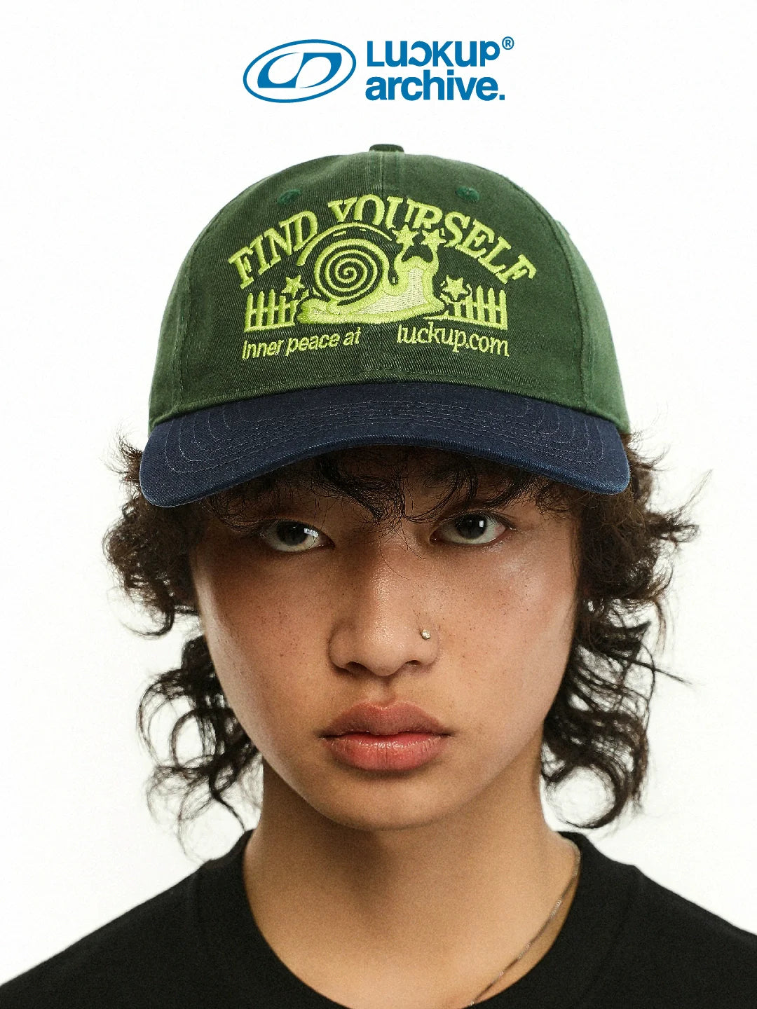 LUCKUP Snail Embroidery Color Matching Retro Baseball Cap