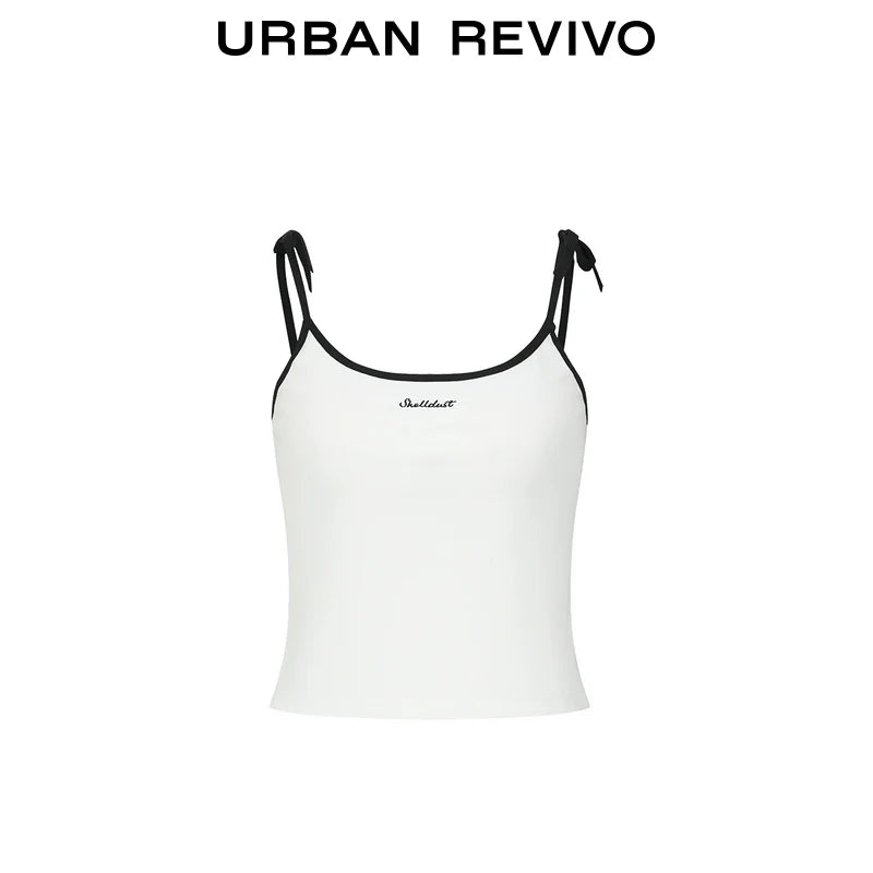 URBAN REVIVO Contrasting Splicing Slim and Thin Sling Vest