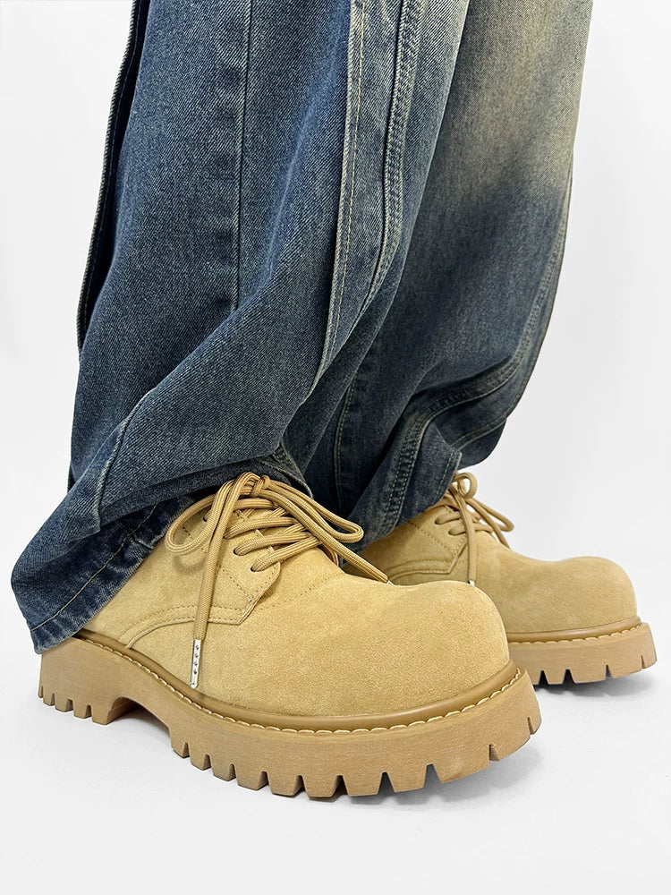 Breathable Derby Low Top Work Suede Shoes