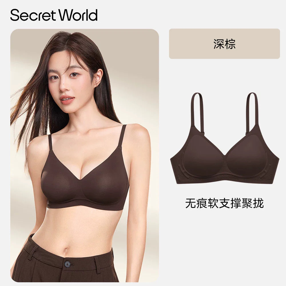 Secret World Traceless Soft Support Rimless Bra