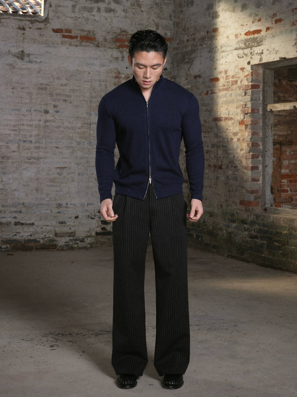 ONEFIT MAX Wide Three Dimensional Pleated Straight Trousers