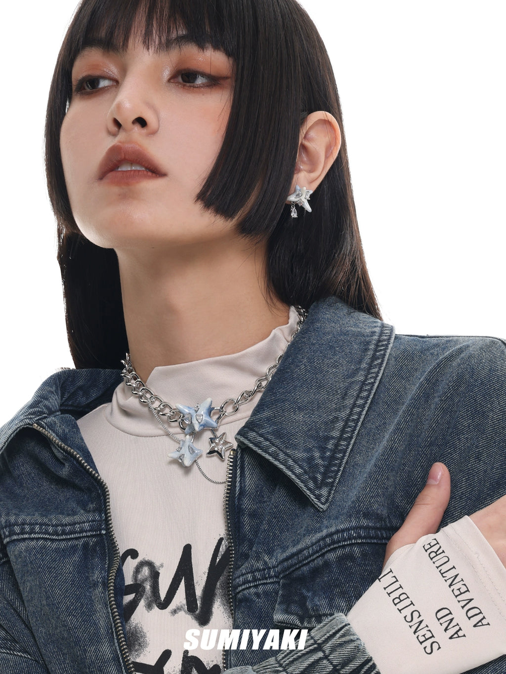 Virus Series Blue Cloud Glaze Earrings