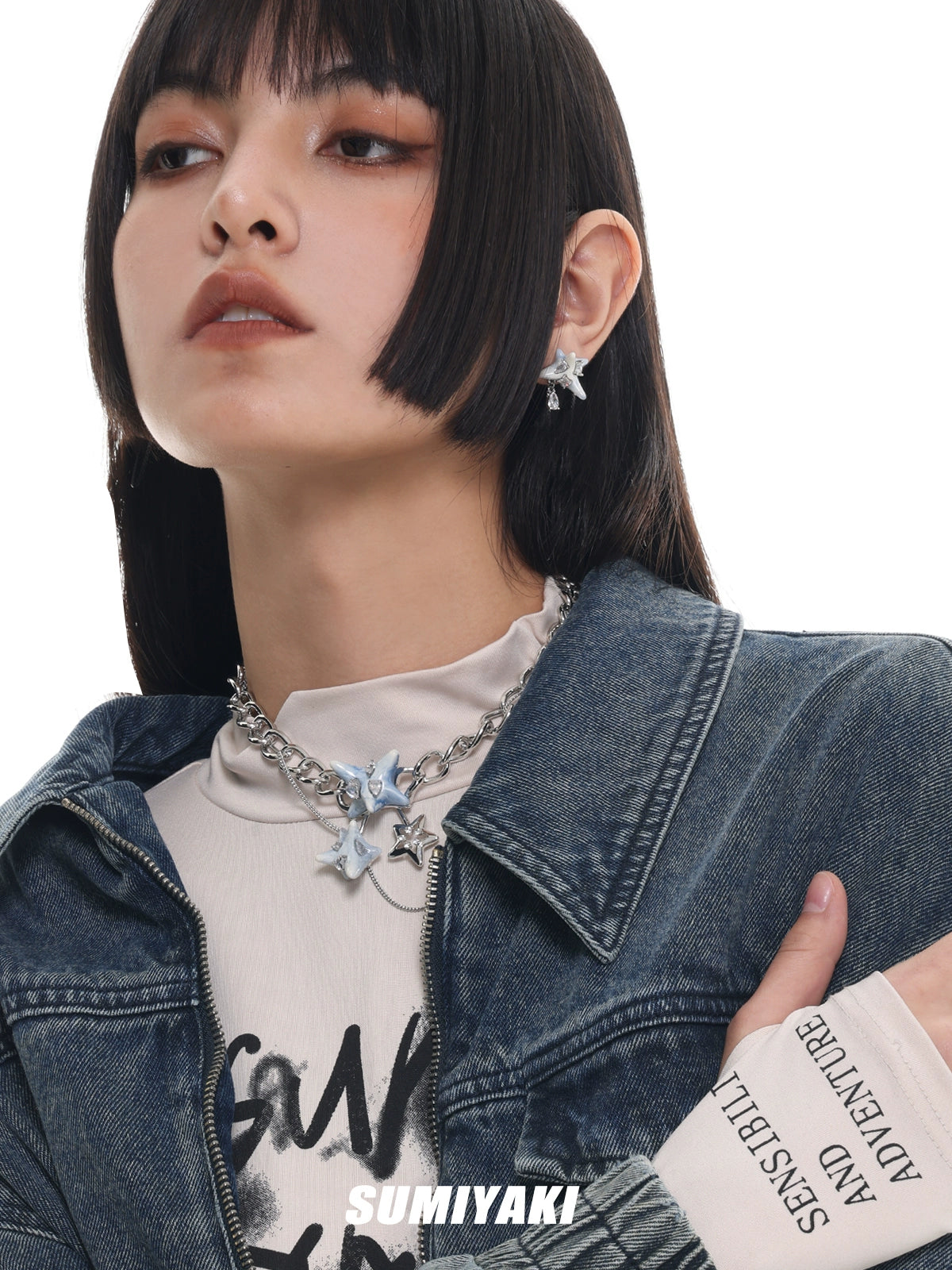 Virus Series Blue Cloud Glaze Earrings