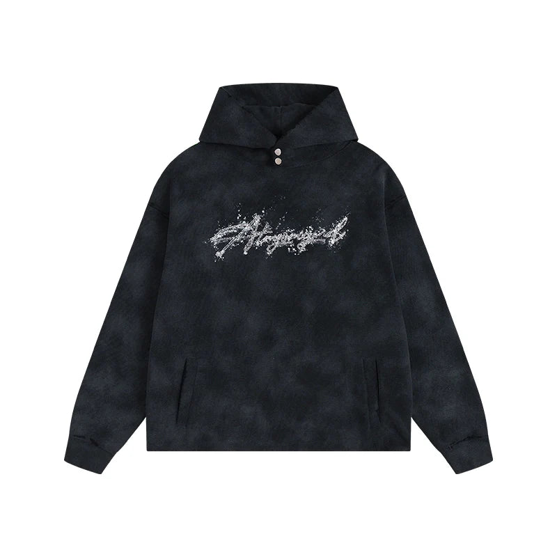 ATRY Embroidered Dirty Dye Damaged Sweater
