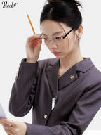 PLCOIN Metal Glasses Frame Old Money Style Anti-Blue Light Myopia