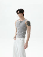 TURNTIDE Simple Crew Neck Vest Sleeveless