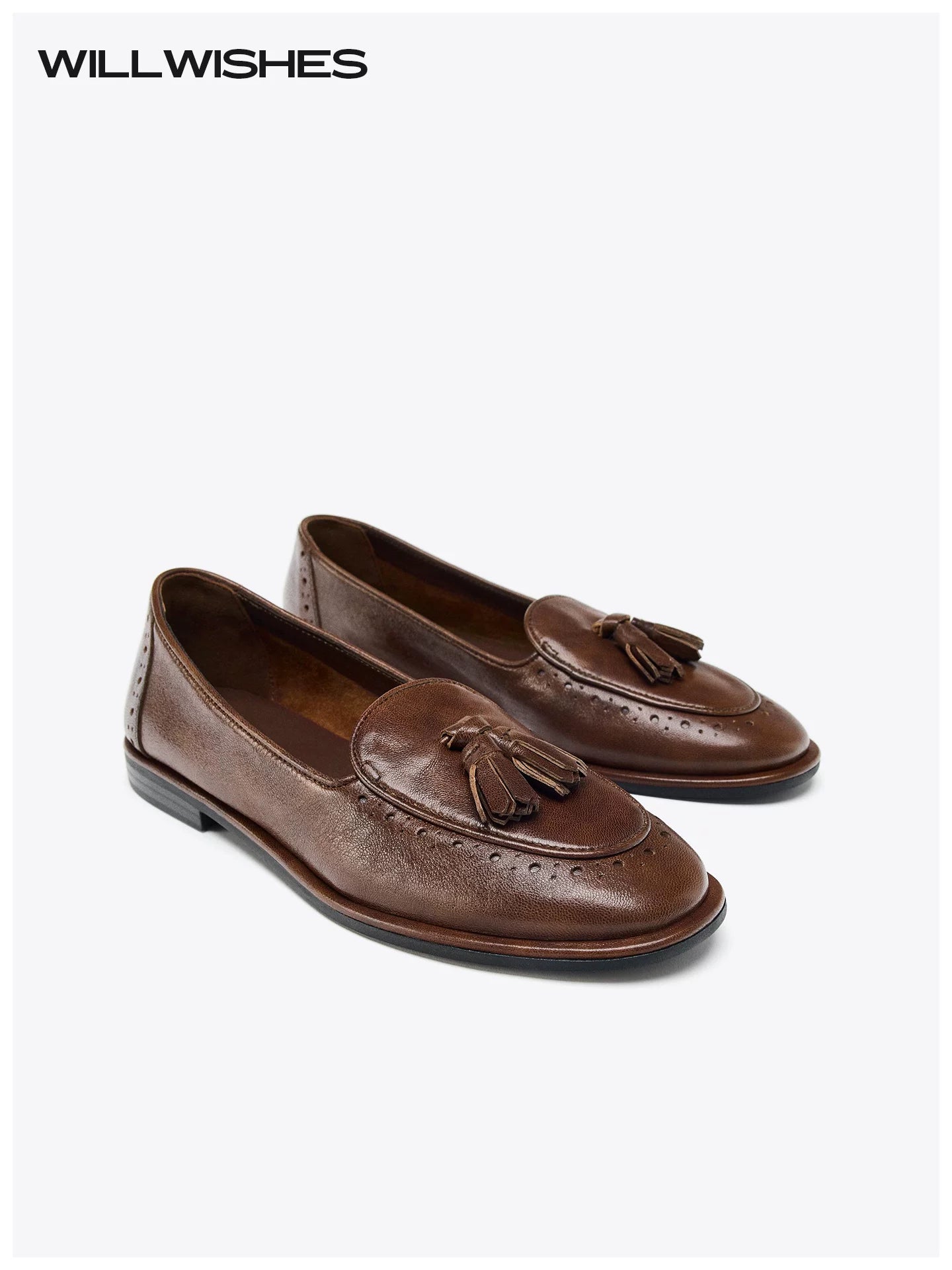 WILLWISHES Wang Ding Tassel Retro Loafers