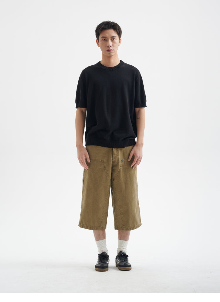 BUTTBILL 25SS Urban Safari Vintage Commuter Japanese Leaven Wash Logging Tooling Capris Shorts