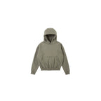 PLUS NO LOGO Short and Wide Stand-up Hooded Sweater