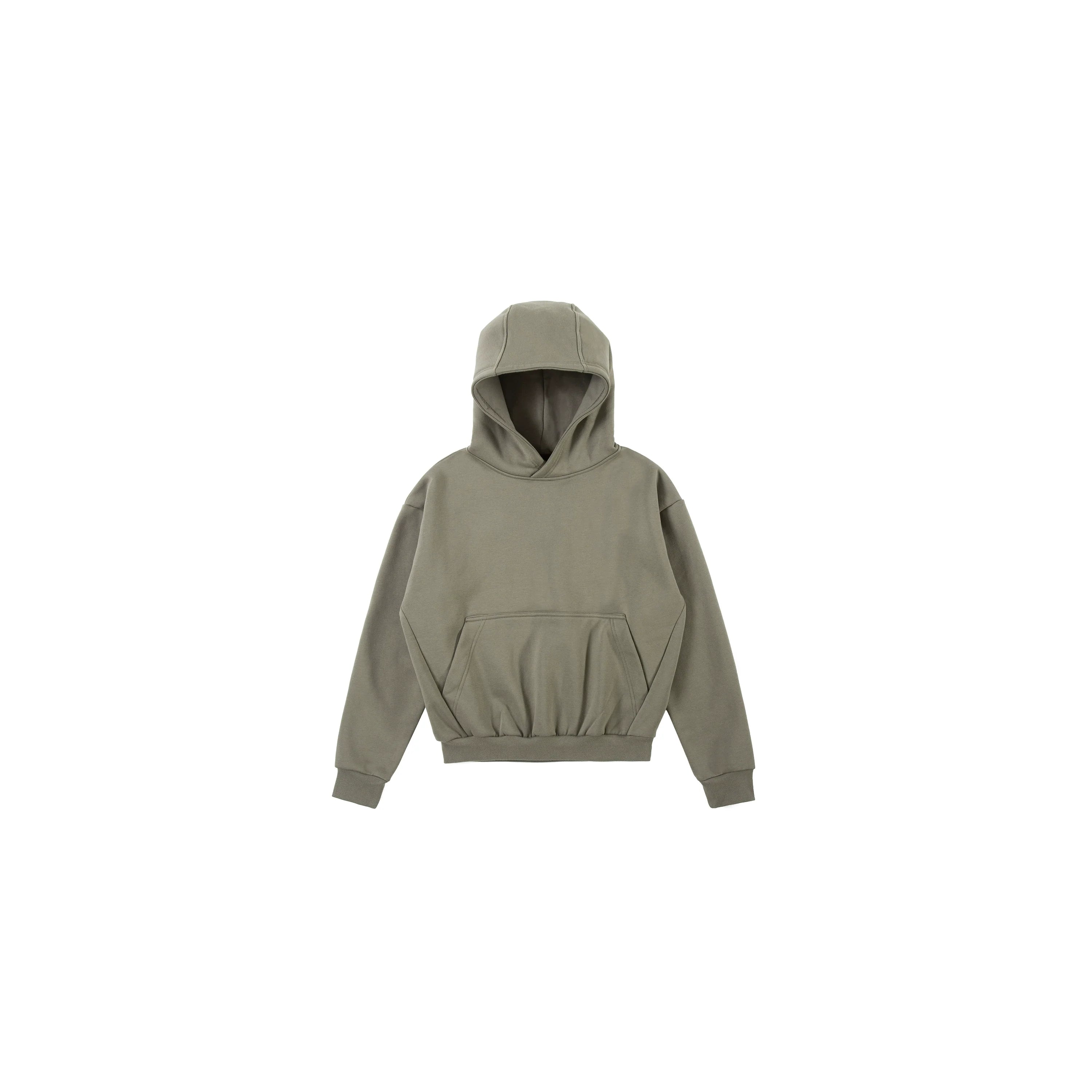 PLUS NO LOGO Short and Wide Stand-up Hooded Sweater