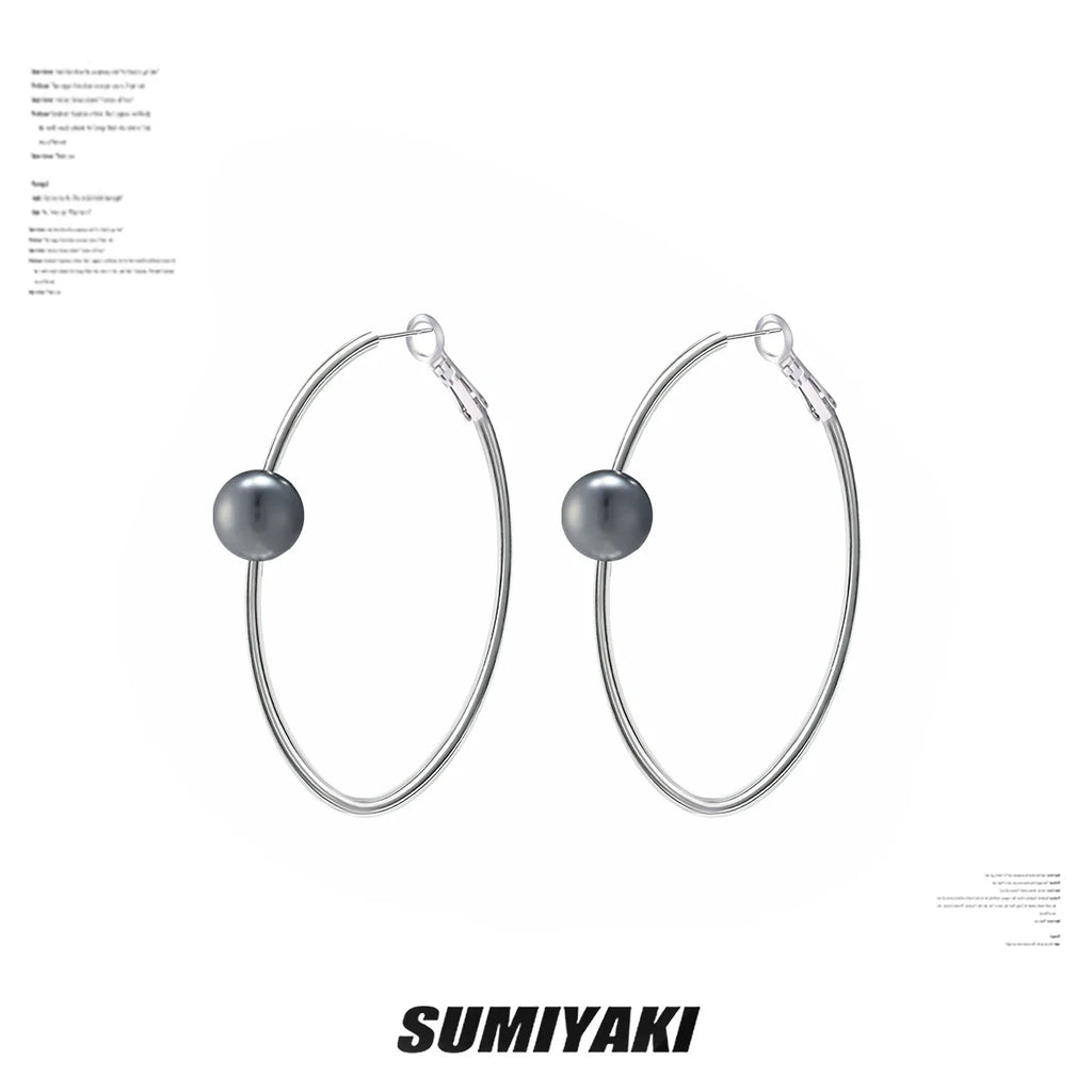 SUMIYAKI Pearl Babes Wind Big Circle Earrings