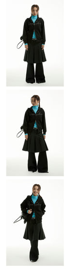 FUNKYFUN 2024AW LOGO Hot Diamond Cardigan Hooded Space Cotton Sweater Jacket