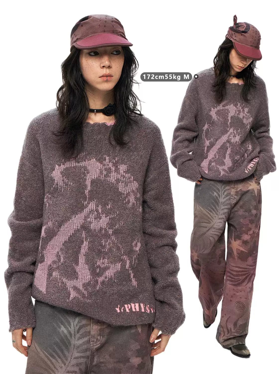 Physics Boy Wildflower Wool Contrast Pullover Sweater