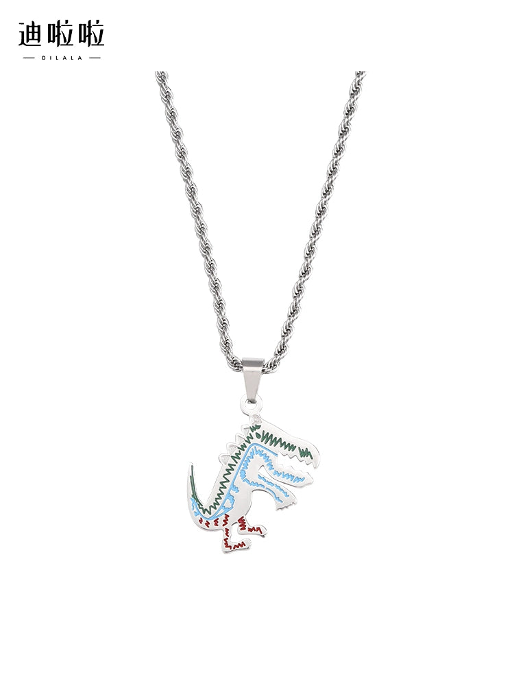 Dinosaur Cartoon Couple Necklace