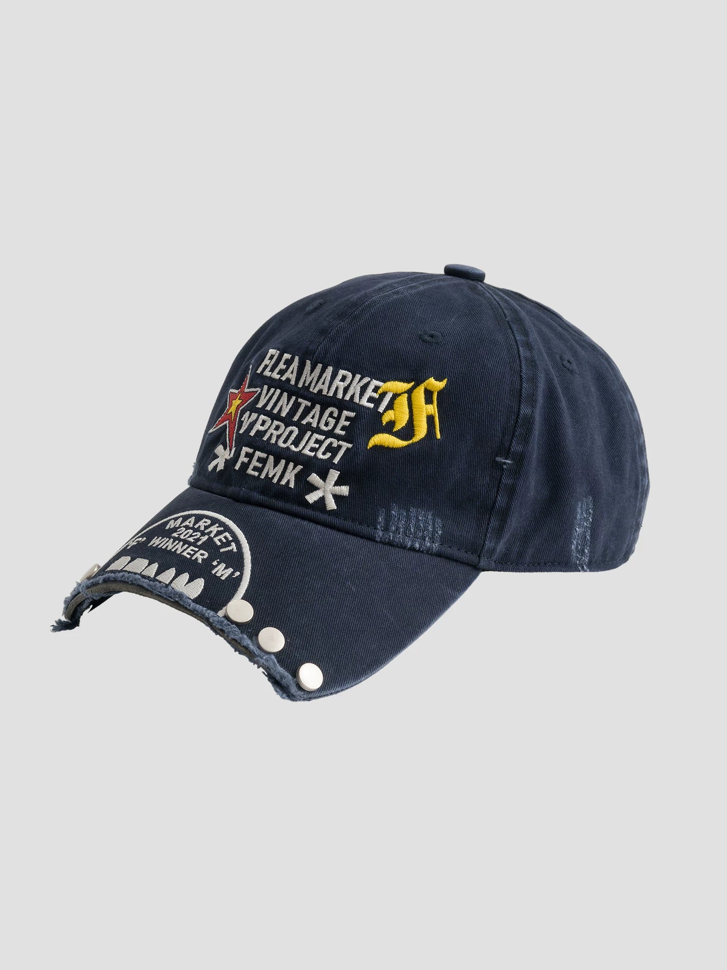 Fleamarket Summer Rivet Letter Embroidered Baseball Cap