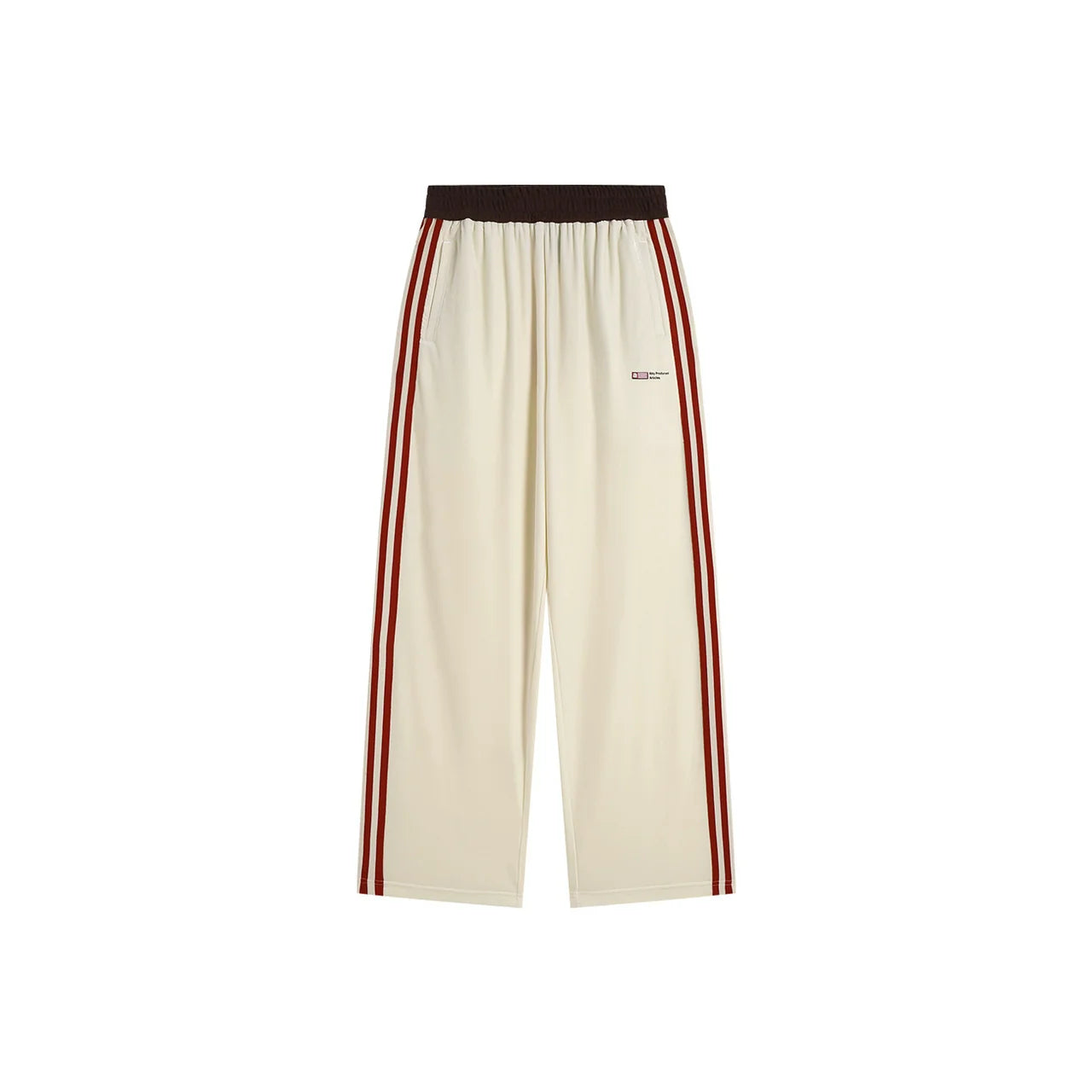 ATRY Casual Contrast Ribbon Straight Wide Leg Pants