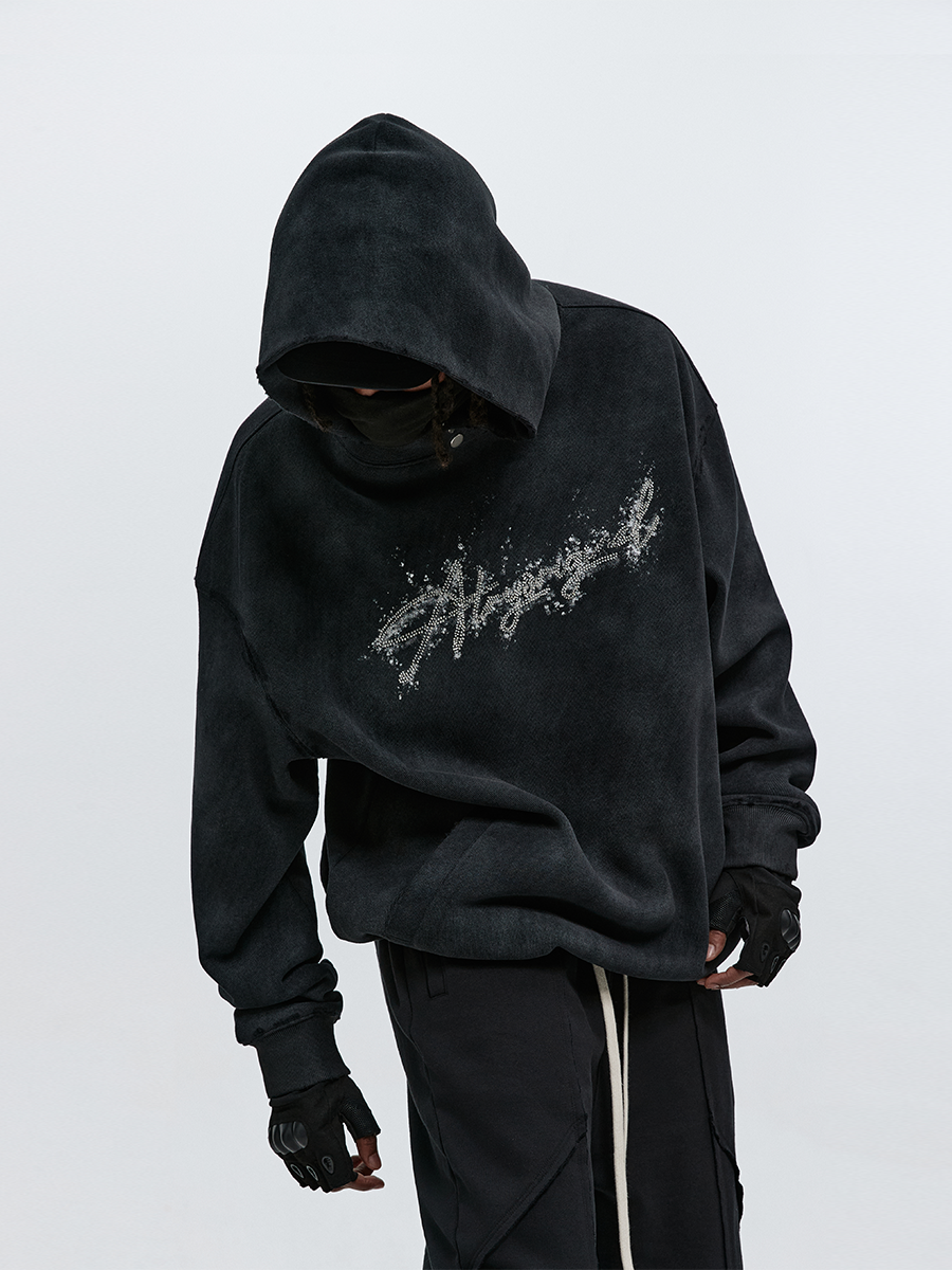 ATRY Embroidered Dirty Dye Damaged Sweater