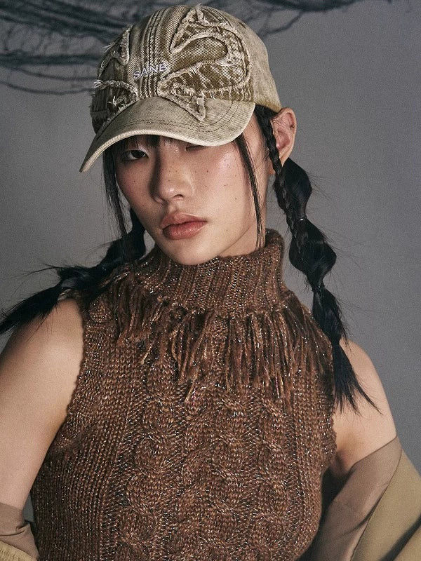 SANB Washed Collage Heavy Industry Waste Soil Denim Cap