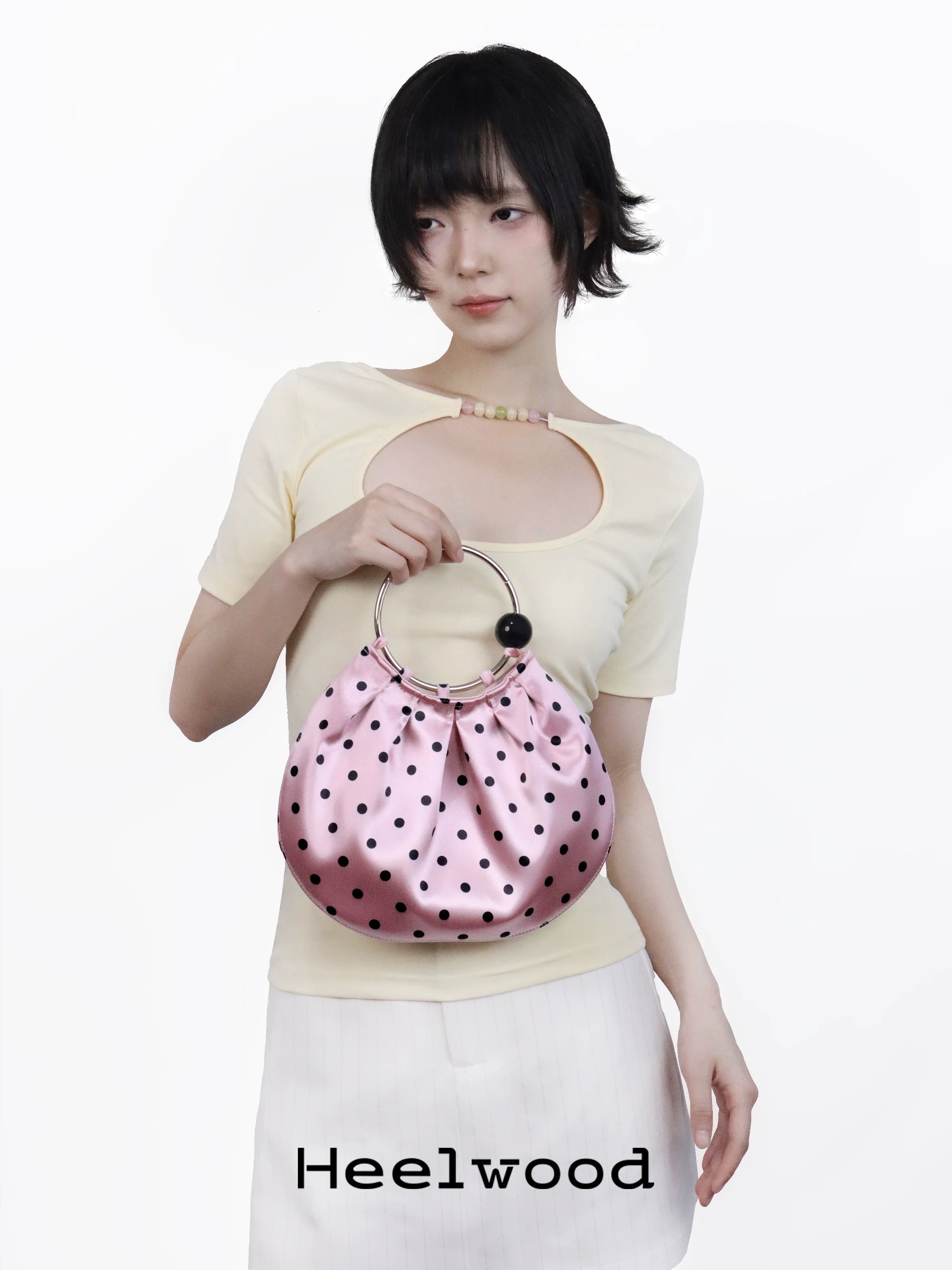 Heelwood Vintage Folded Portable Polka Dot Bag