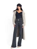 ABMY® V-Waist Herringbone Flared Jeans