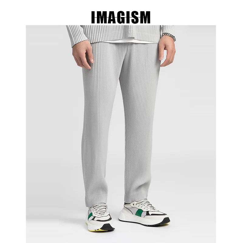 IMAGISM Japanese Non Miyake Pleated Drape Wide Leg Pants JF150