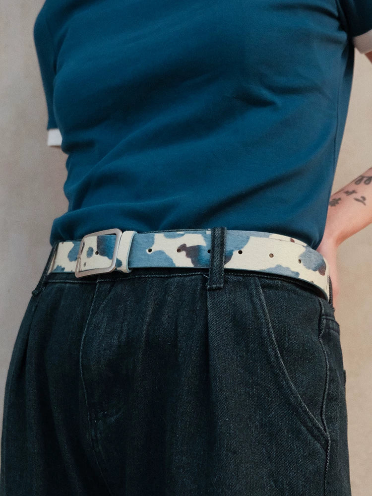 Darkblue Store Multicolor Camouflage Thin Hip Hop Belt
