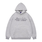 Loopsoon Line Handwritten Mottled Print Hooded Sweater