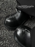 HANQIAORJI Hand-stitched First-layer Cowhide Thick-soled Big Head Shoes