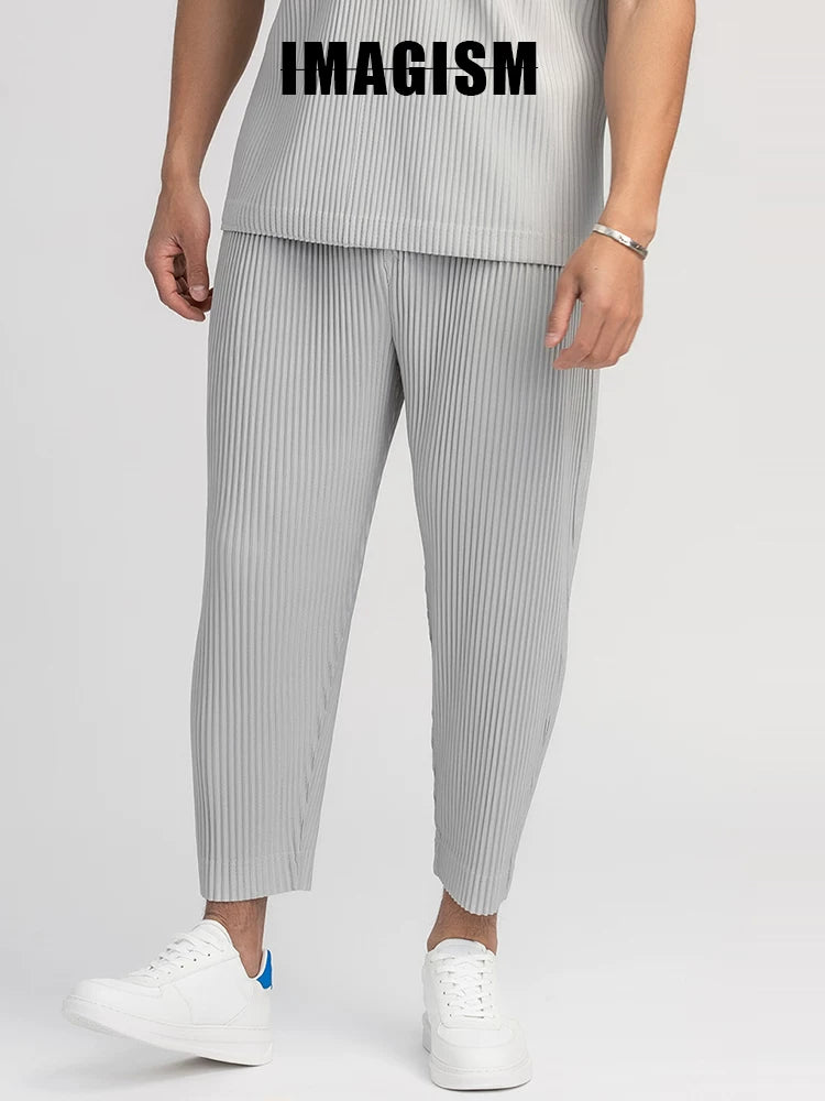 IMAGISM Japanese Non Miyake JF149 Pleated Thin Drapey Nine Point Pants