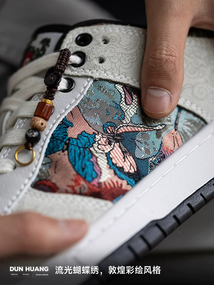 MRA Dunhuang Mengdie Guofeng Painted Thick Sole Sneakers